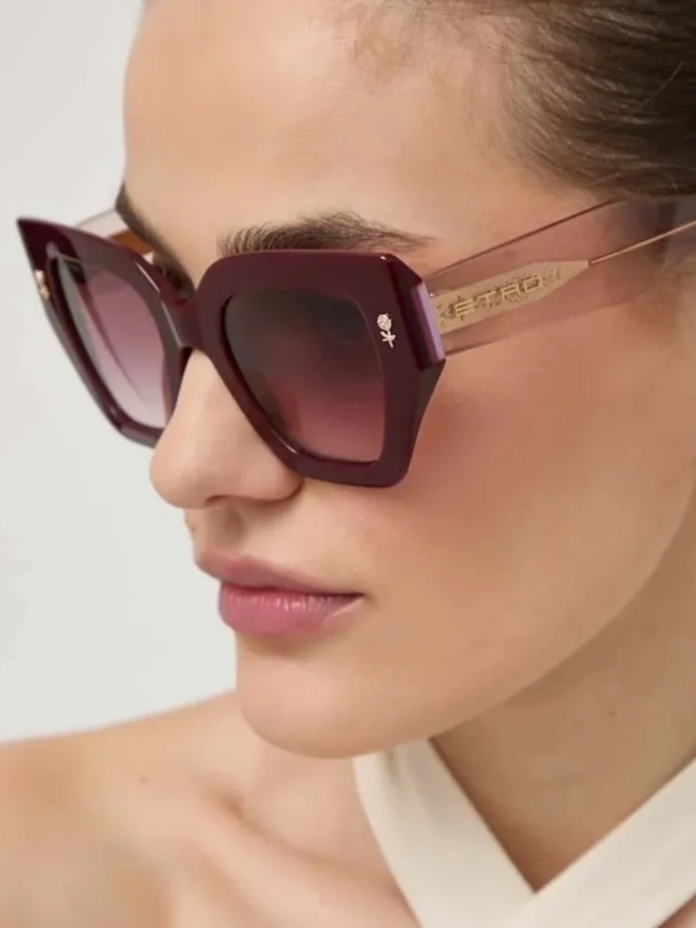 New Etro ETRO0010/S 0LHF3X Women Oversized Burgundy Square Sunglasses Authentic